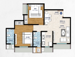 Larkins Nest Ghodbunder Road Thane 2BHK Plan