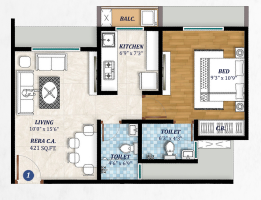 Larkins Nest Ghodbunder Road Thane 2BHK Plan